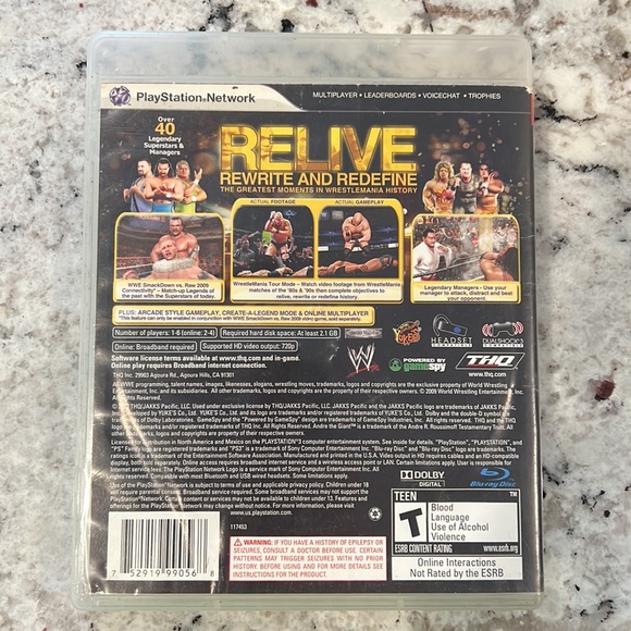 WWE Legends of Wrestlemania - PlayStation 3 (PS3) - Picture 3 of 3